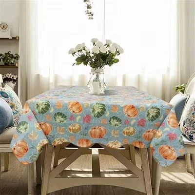Upgraded Waterproof Polyester Linen Printed Tablecloth